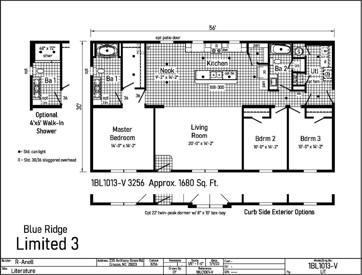 A black and white floor plan of a mobile home