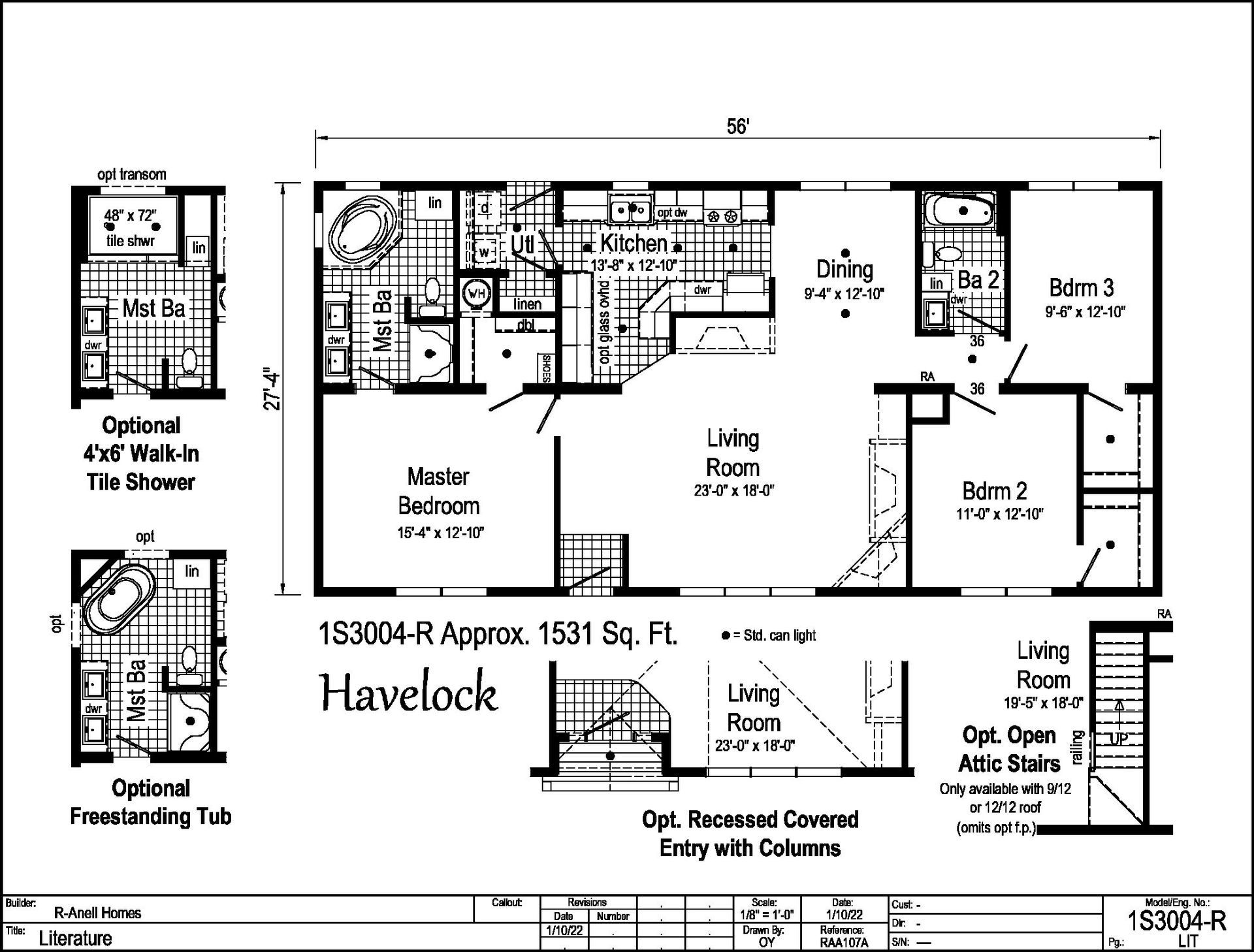 A black and white floor plan of a house called havelock
