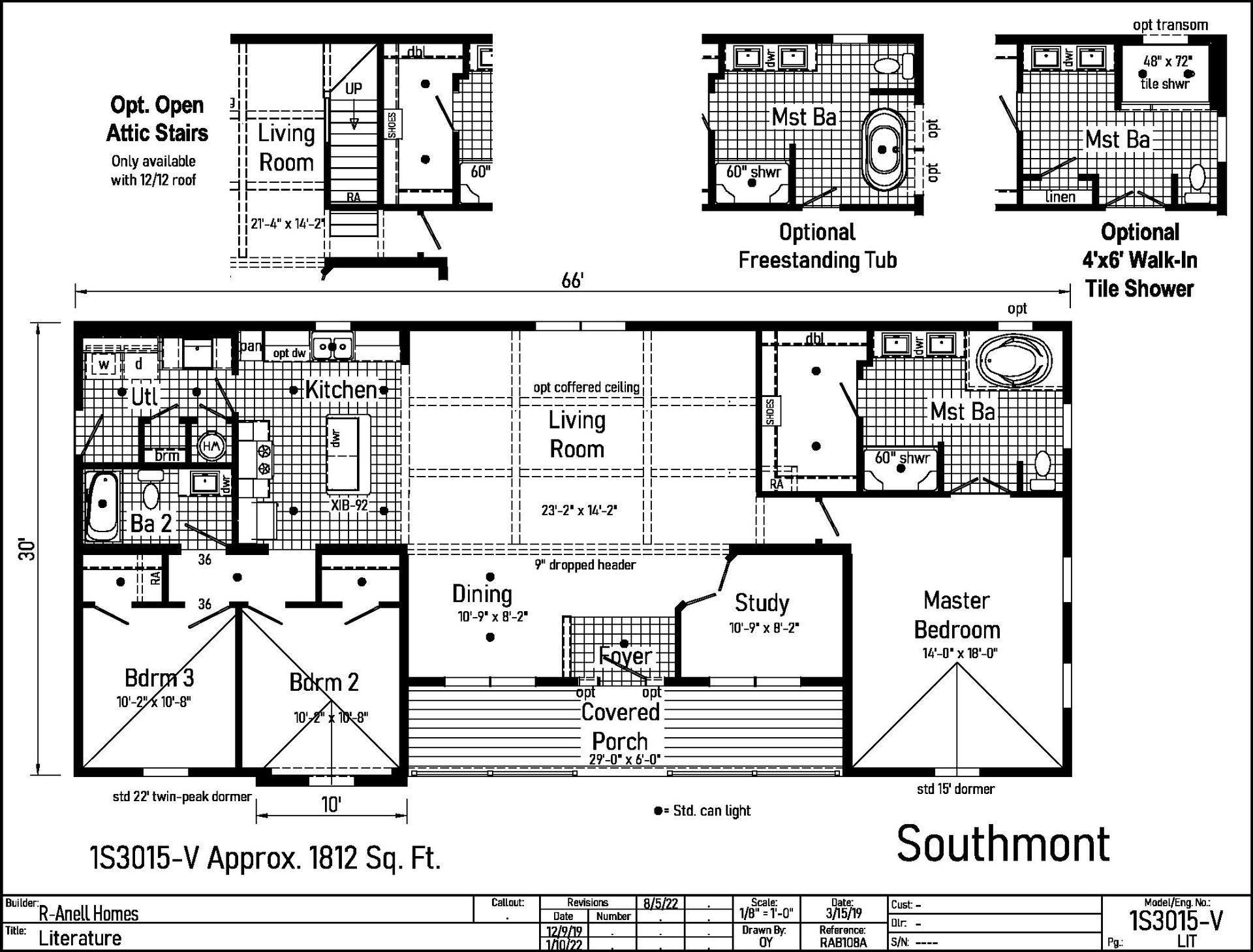 A black and white floor plan of a house called southmont