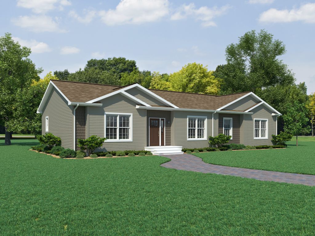 An artist 's impression of a house with a brown roof