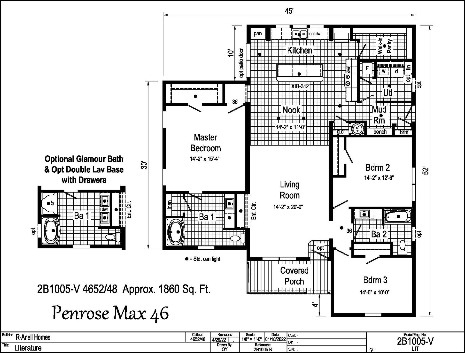 A floor plan of a penrose max 46 house