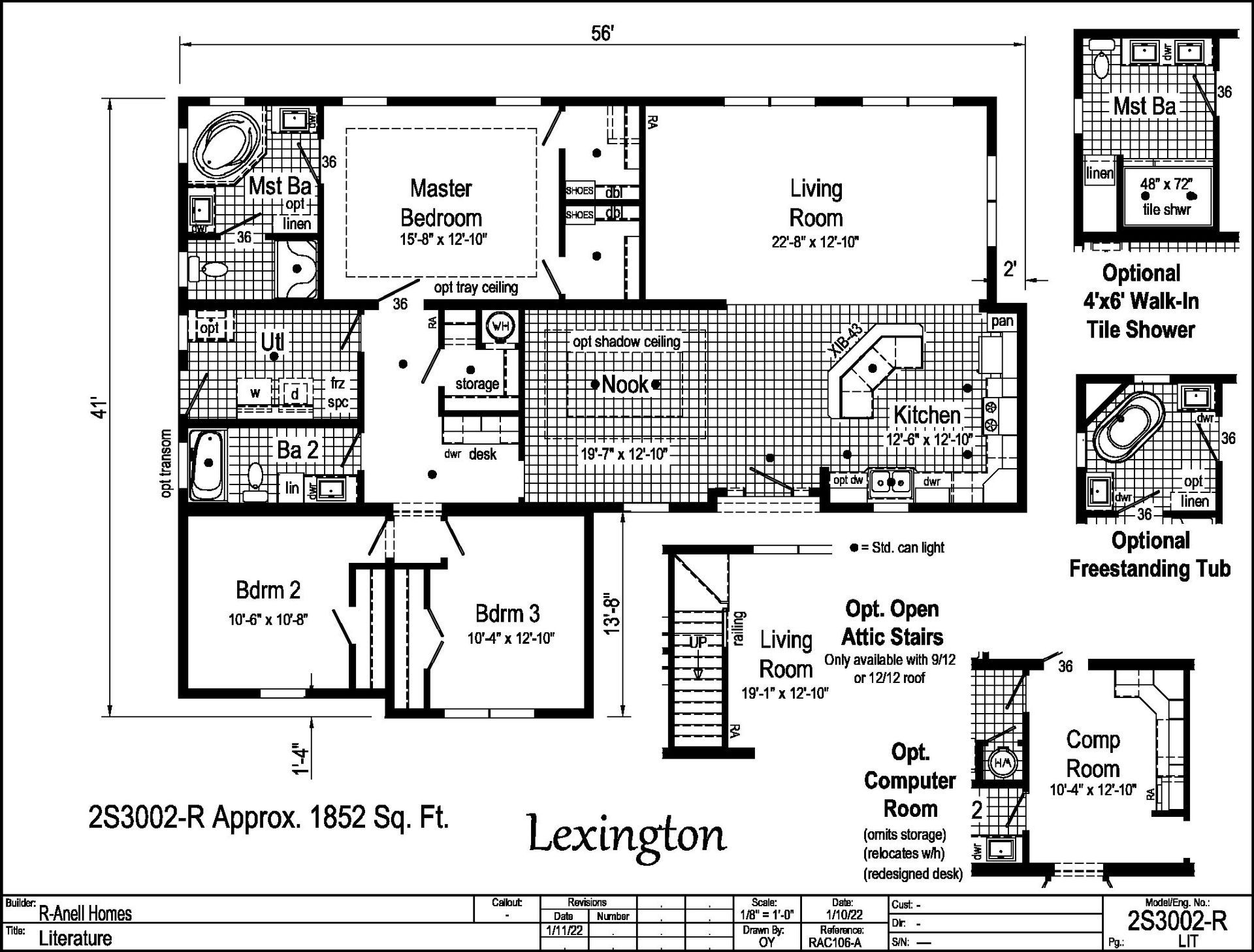 A black and white floor plan of a lexington house