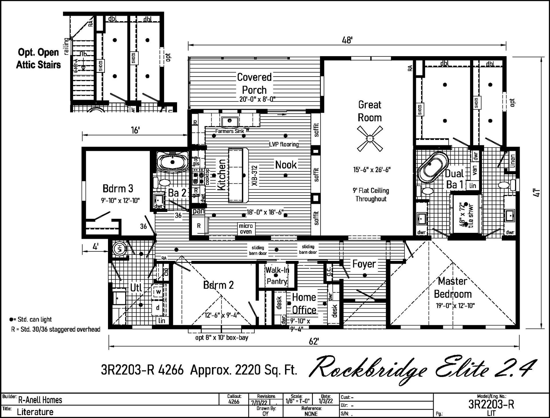 A black and white floor plan of a house called rockbridge elite 24