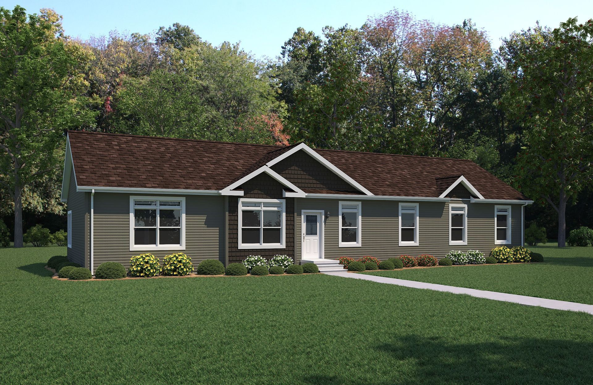 An artist 's impression of a house with a brown roof