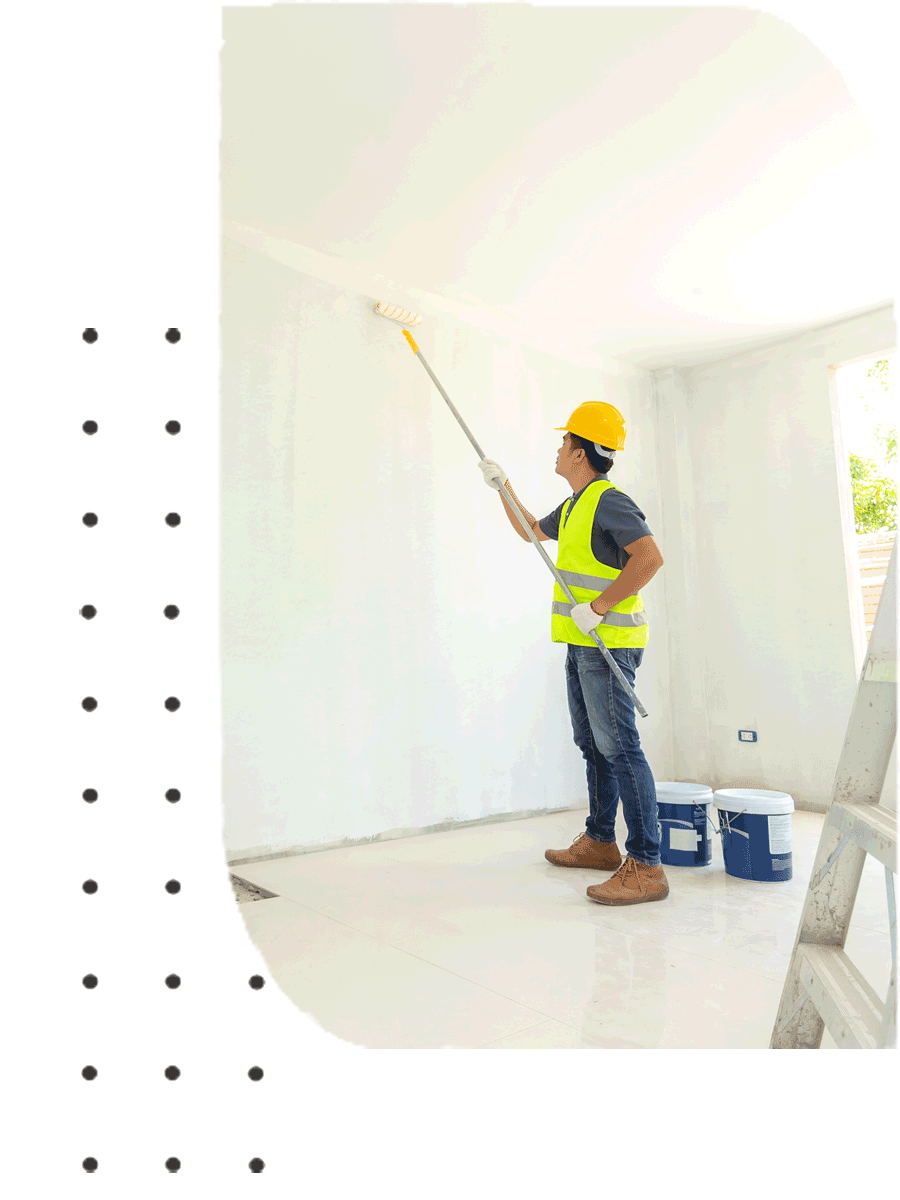 A man wearing a yellow hard hat and yellow reflector with brown boots | Sydney, NSW | Polypaint