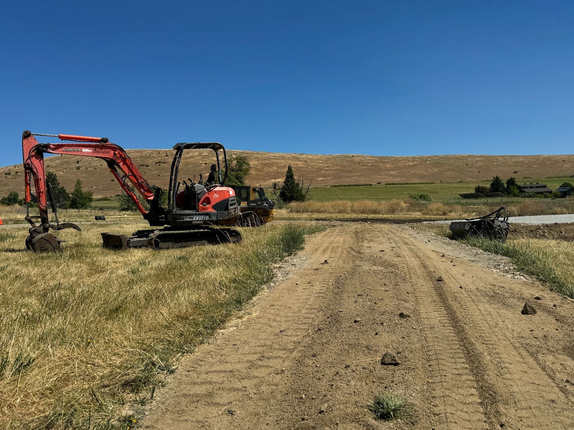 A new granite driveway in Ashland, Oregon