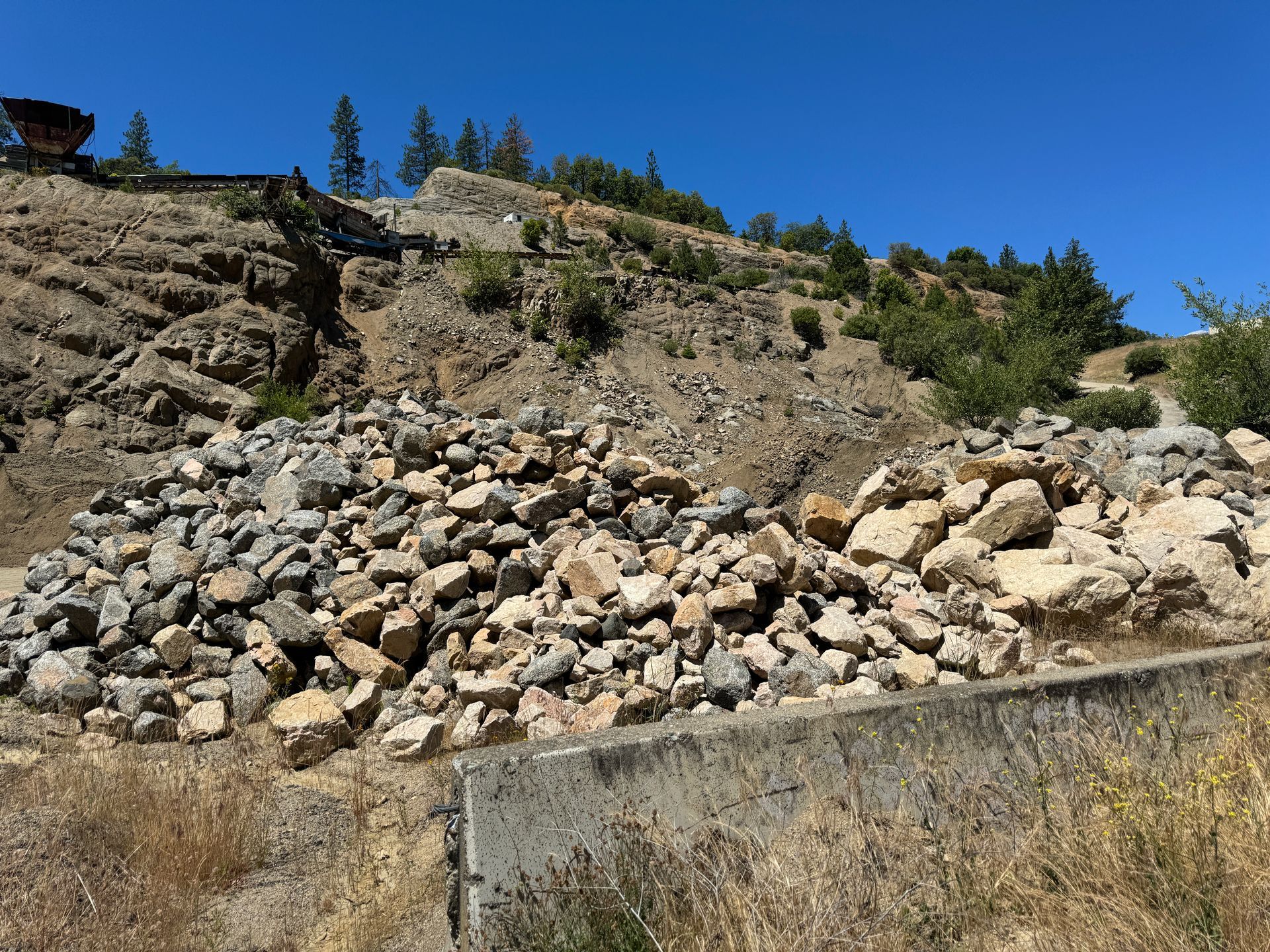 Large granite boulders for landscaping.