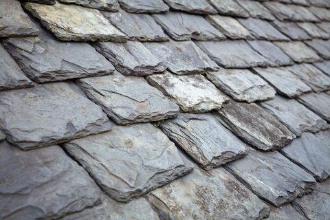 Traditional slate tiles on a roof
