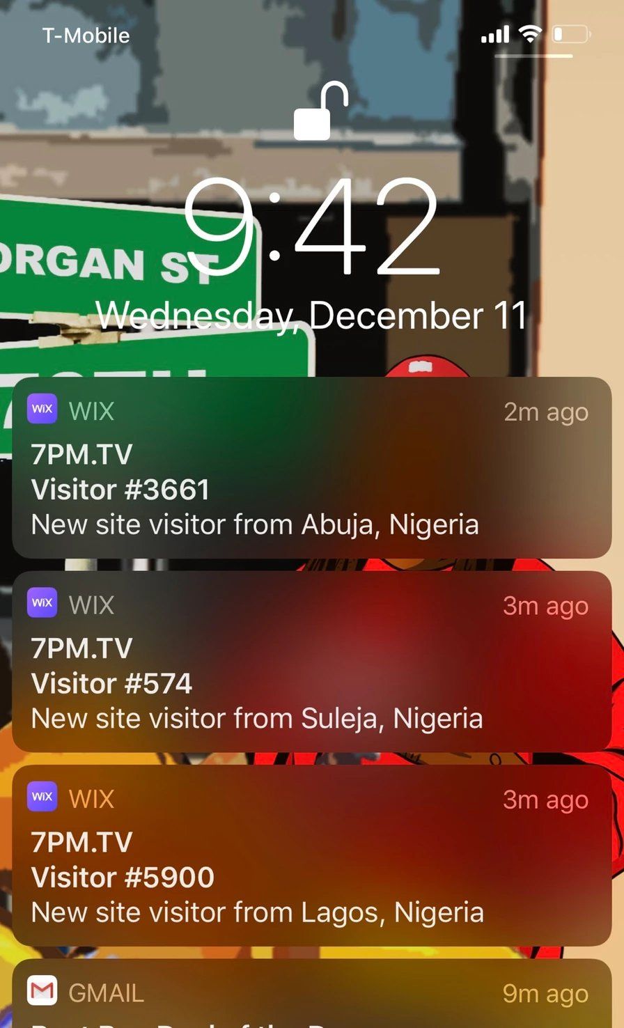 Screenshot of Messages From Nigeria
