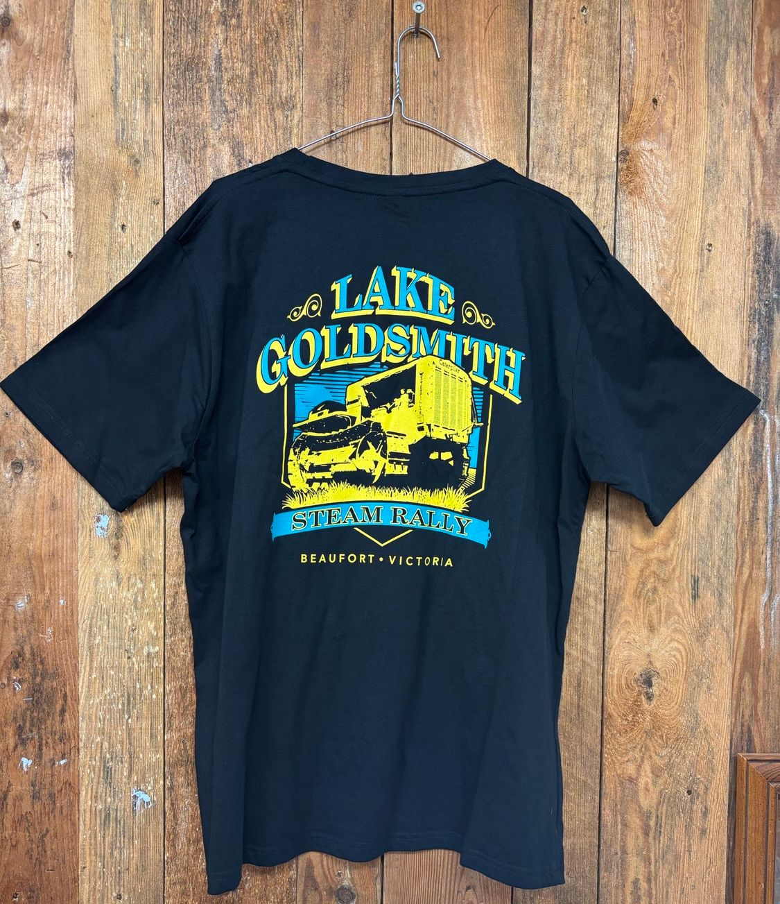 Yellow Bulldozer Black T-shirt