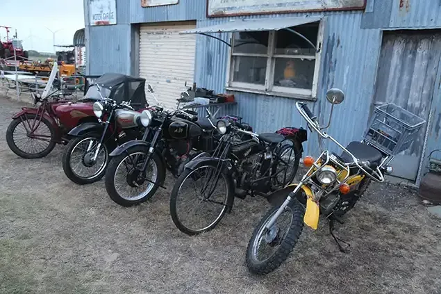 Antique motorbikes at Lake Goldsmith Steam Rally