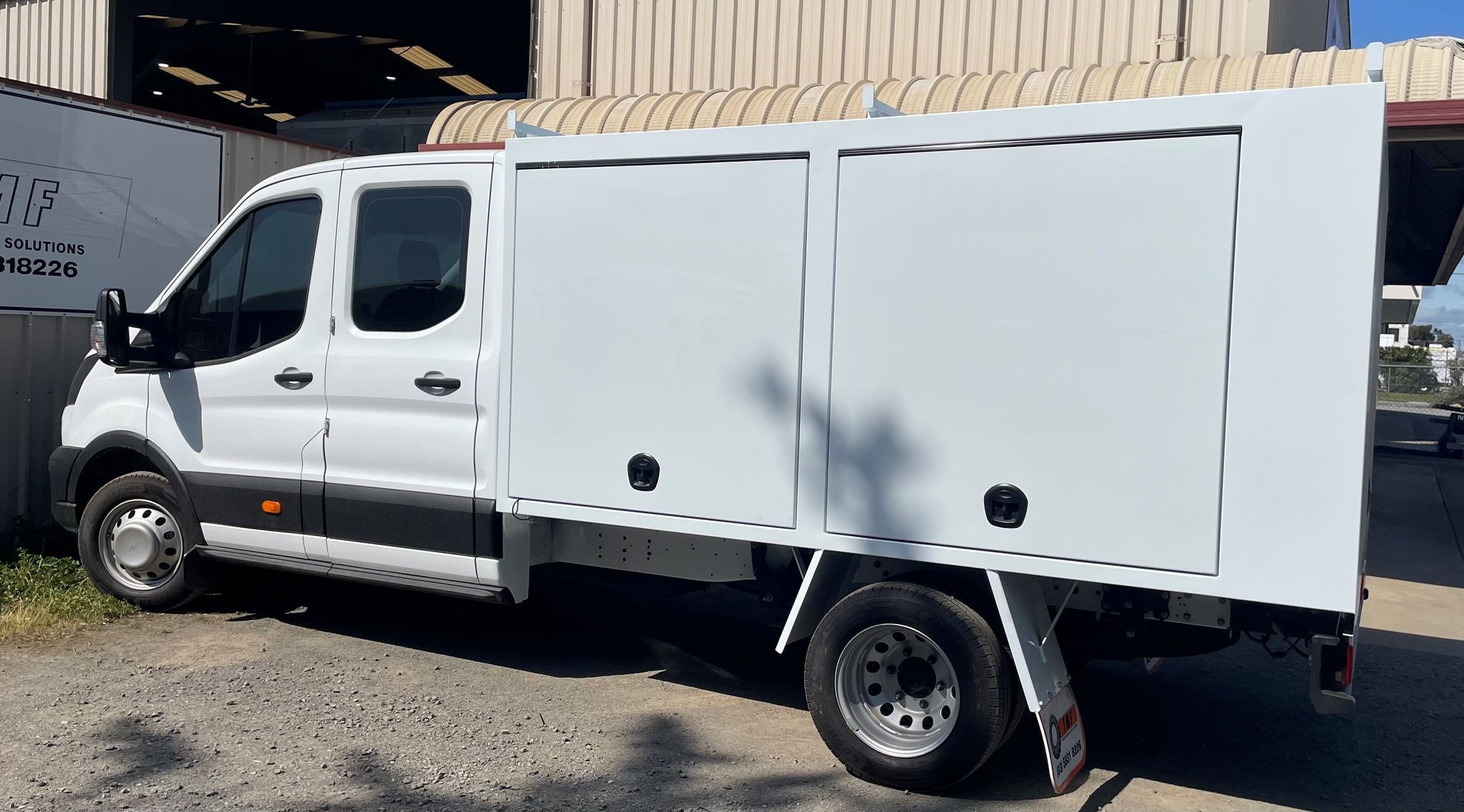 A white van is parked in front of a building — TMF Engineering In Benalla, VIC