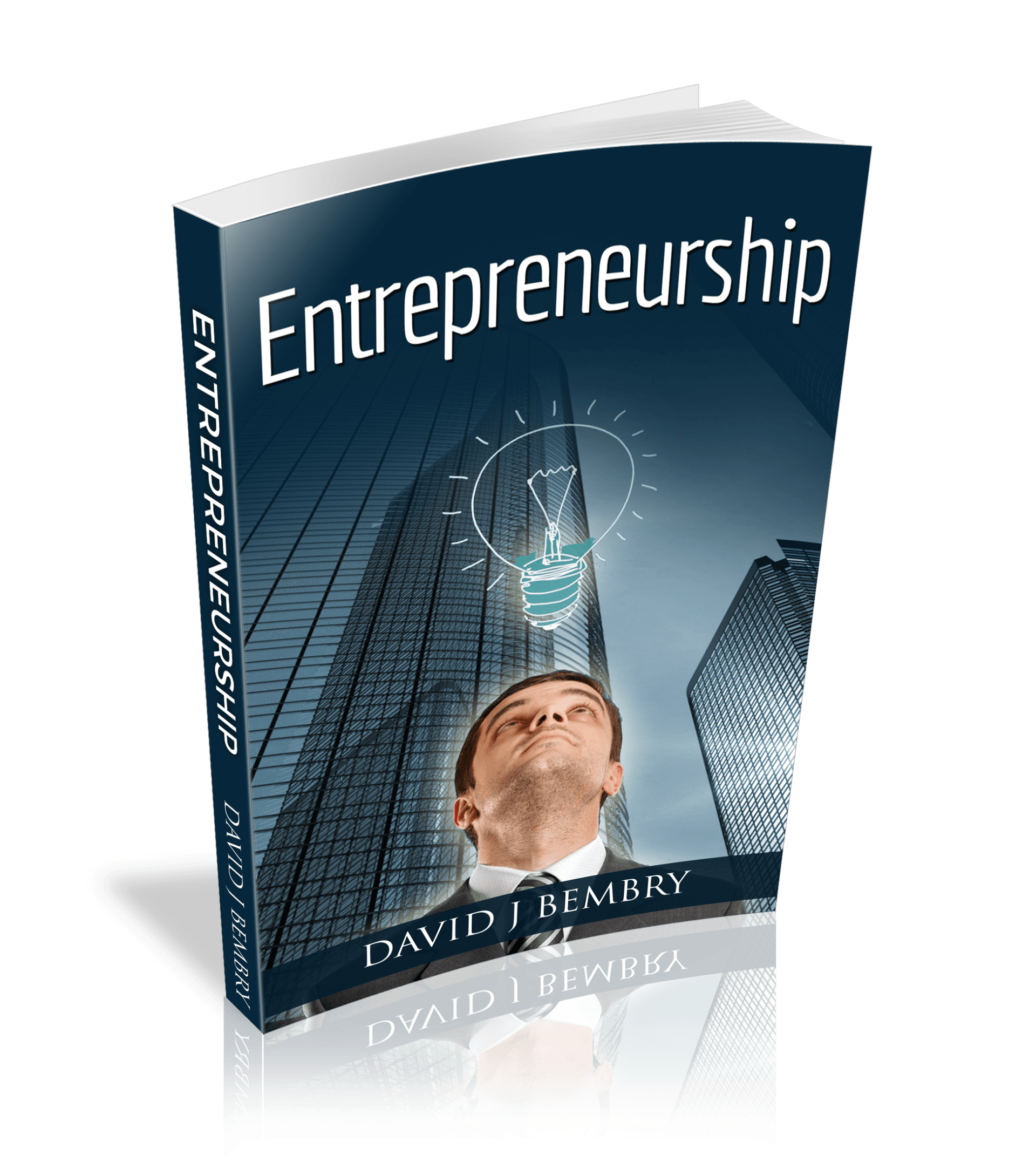 A book titled entrepreneurship with a man on the cover