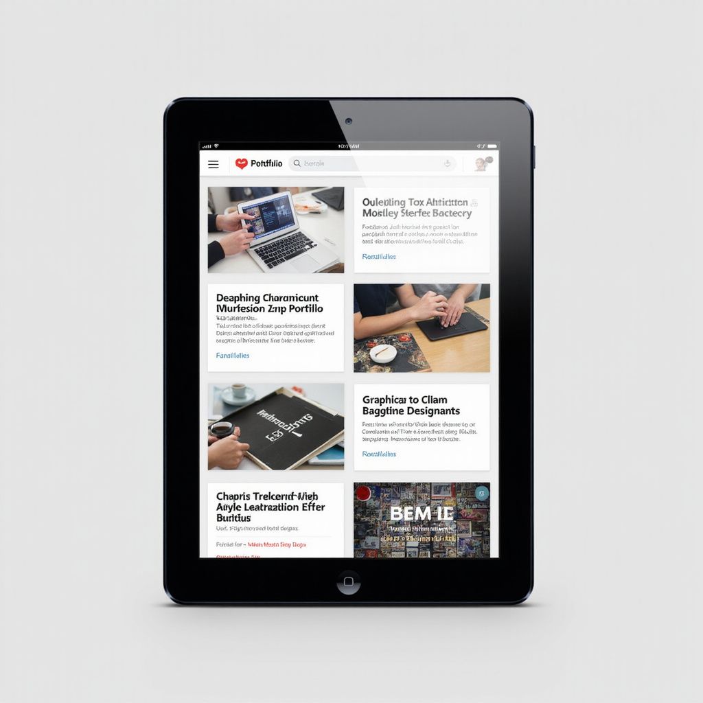 IPad displaying a YouTube channel with graphic design content.