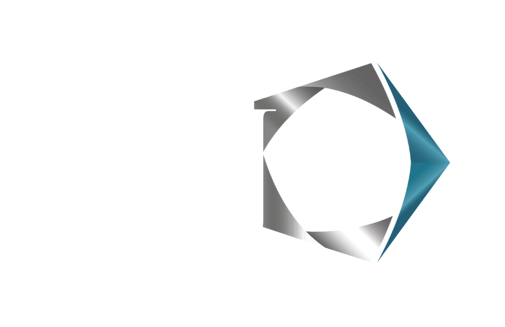 AJP white text logo