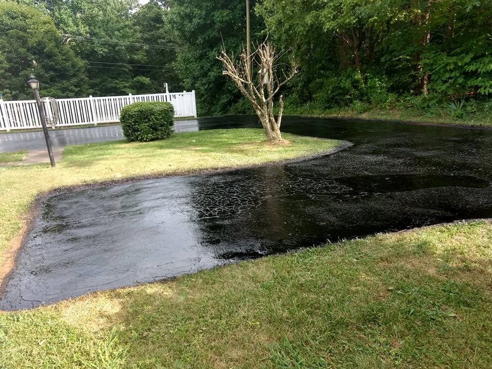 Asphalt Sealcoating on A Driveway — Buckingham, VA — Kinder Construction