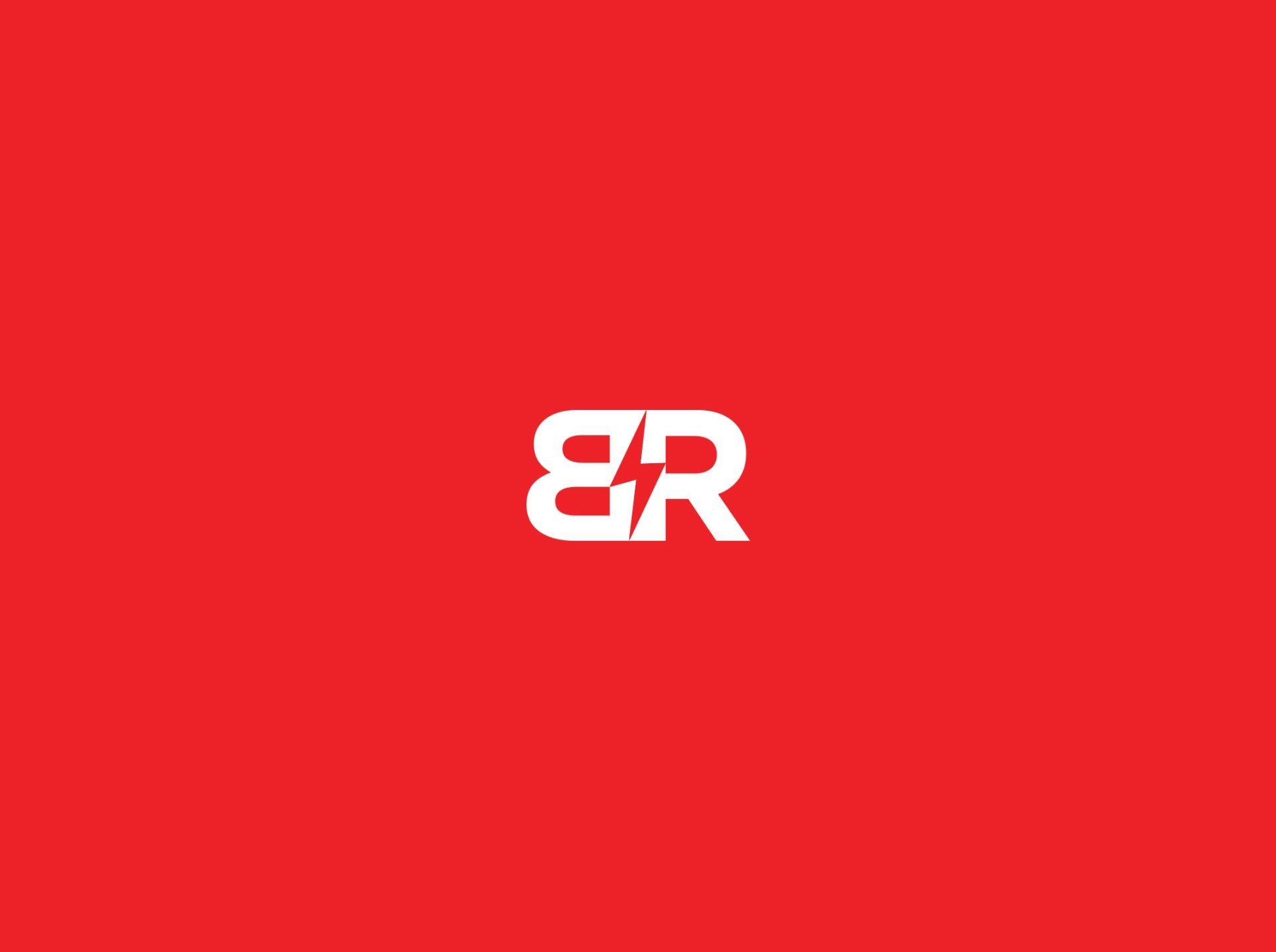The letter r is on a red background
