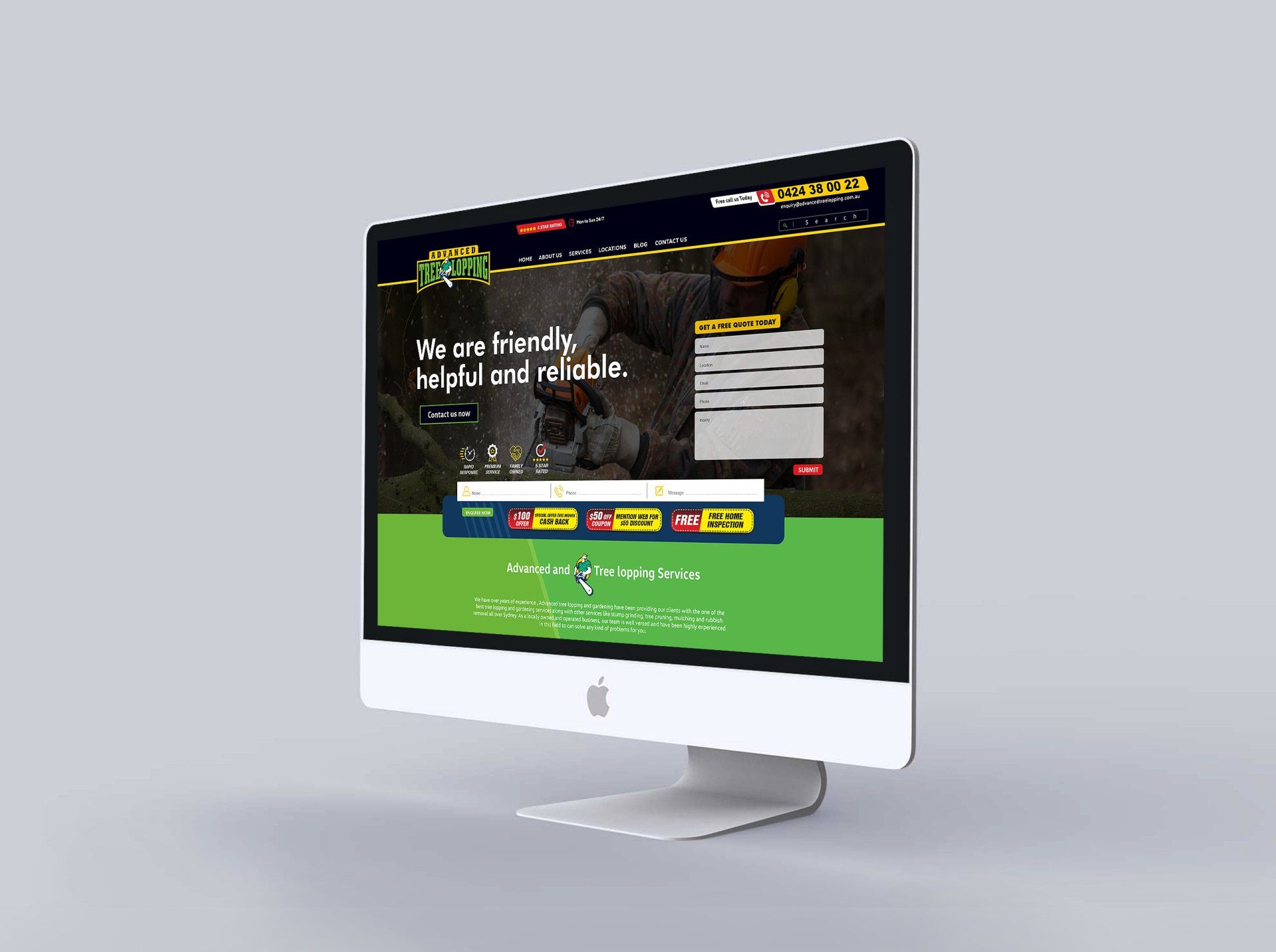 A computer monitor displays a website called rex