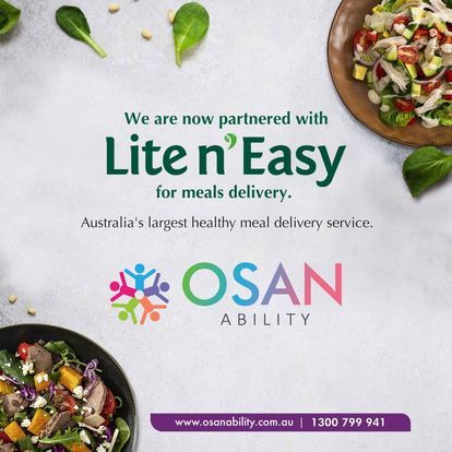 An advertisement for lite n easy for meals delivery
