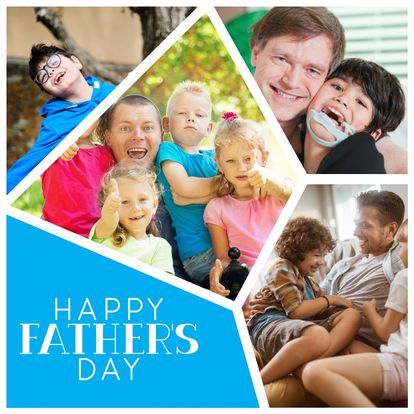 A collage of pictures of fathers and their children for father 's day.