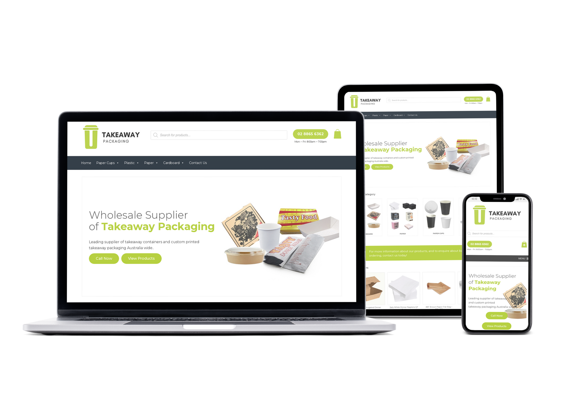 A laptop a tablet and a cell phone are displaying a website