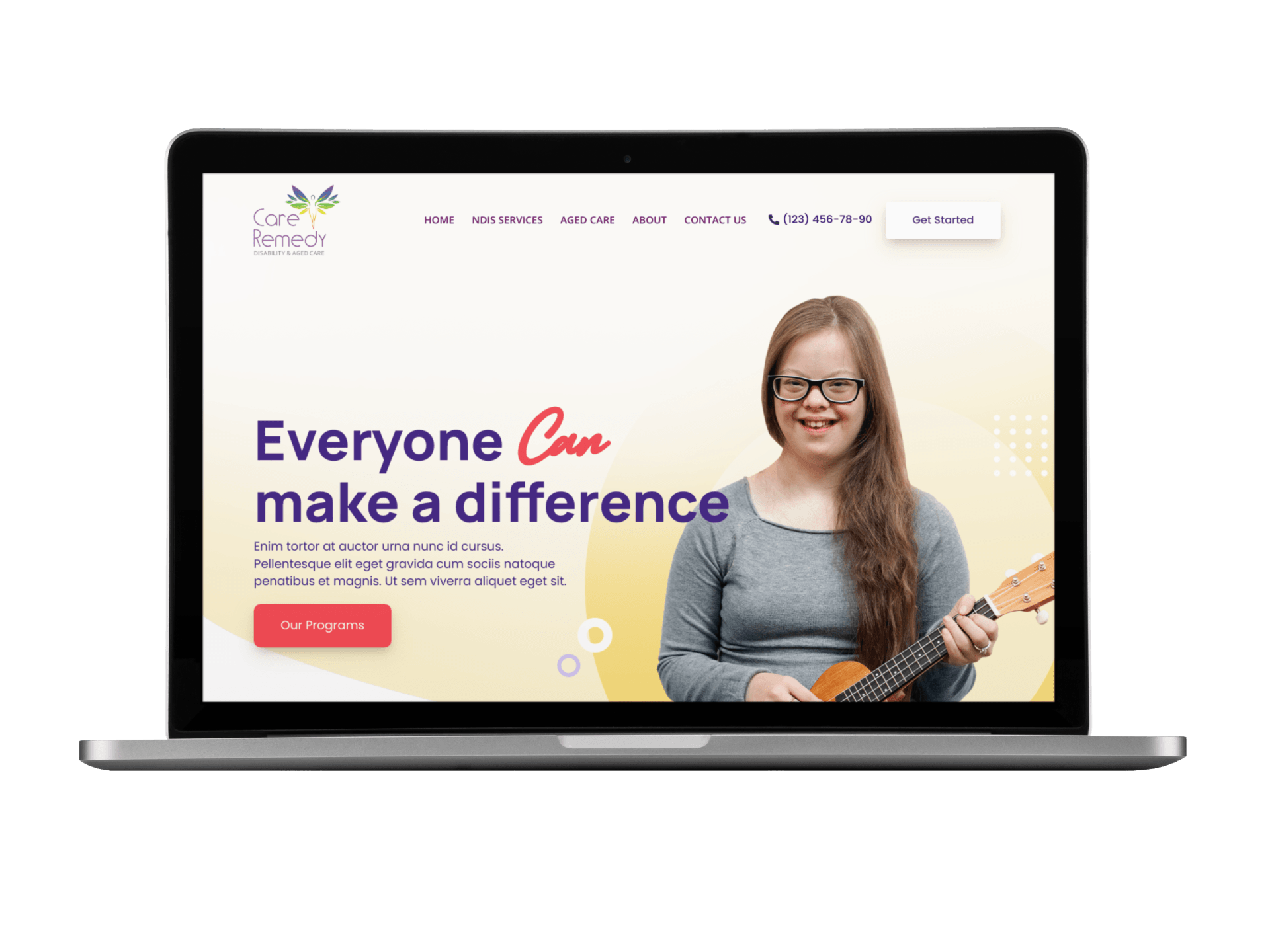 A laptop is open to a website that says everyone can make a difference