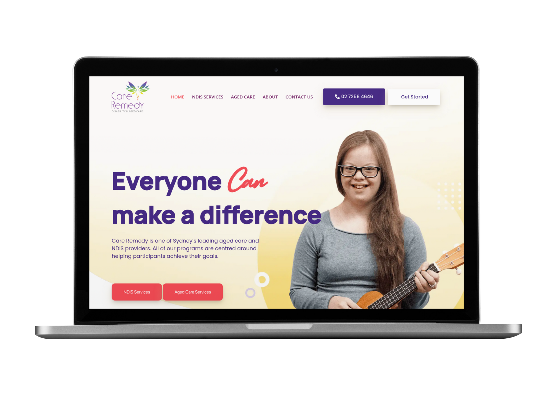 website for ndis service provider mockup
