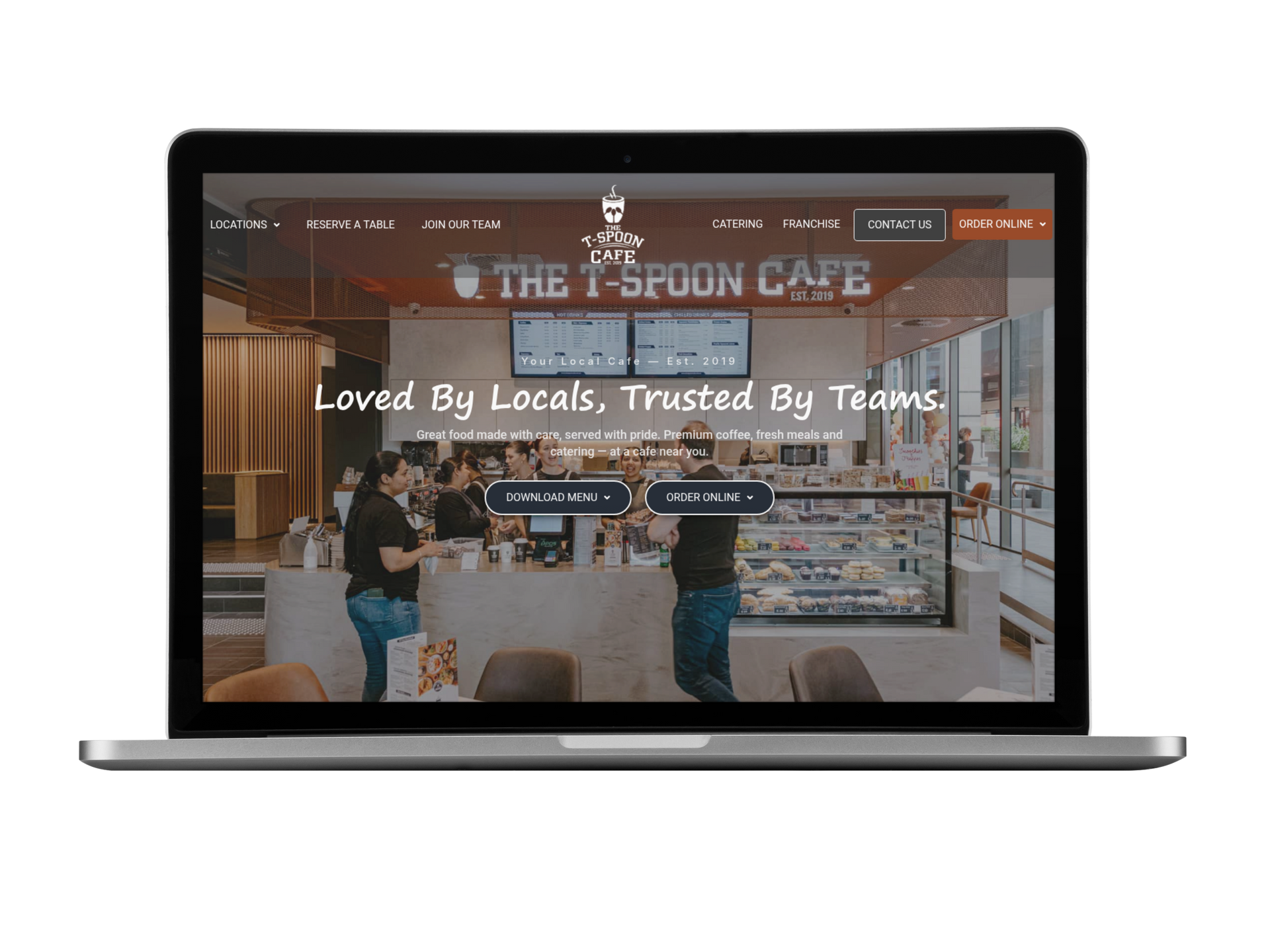 A Sydney Cafe website design for TSpoon Cafe