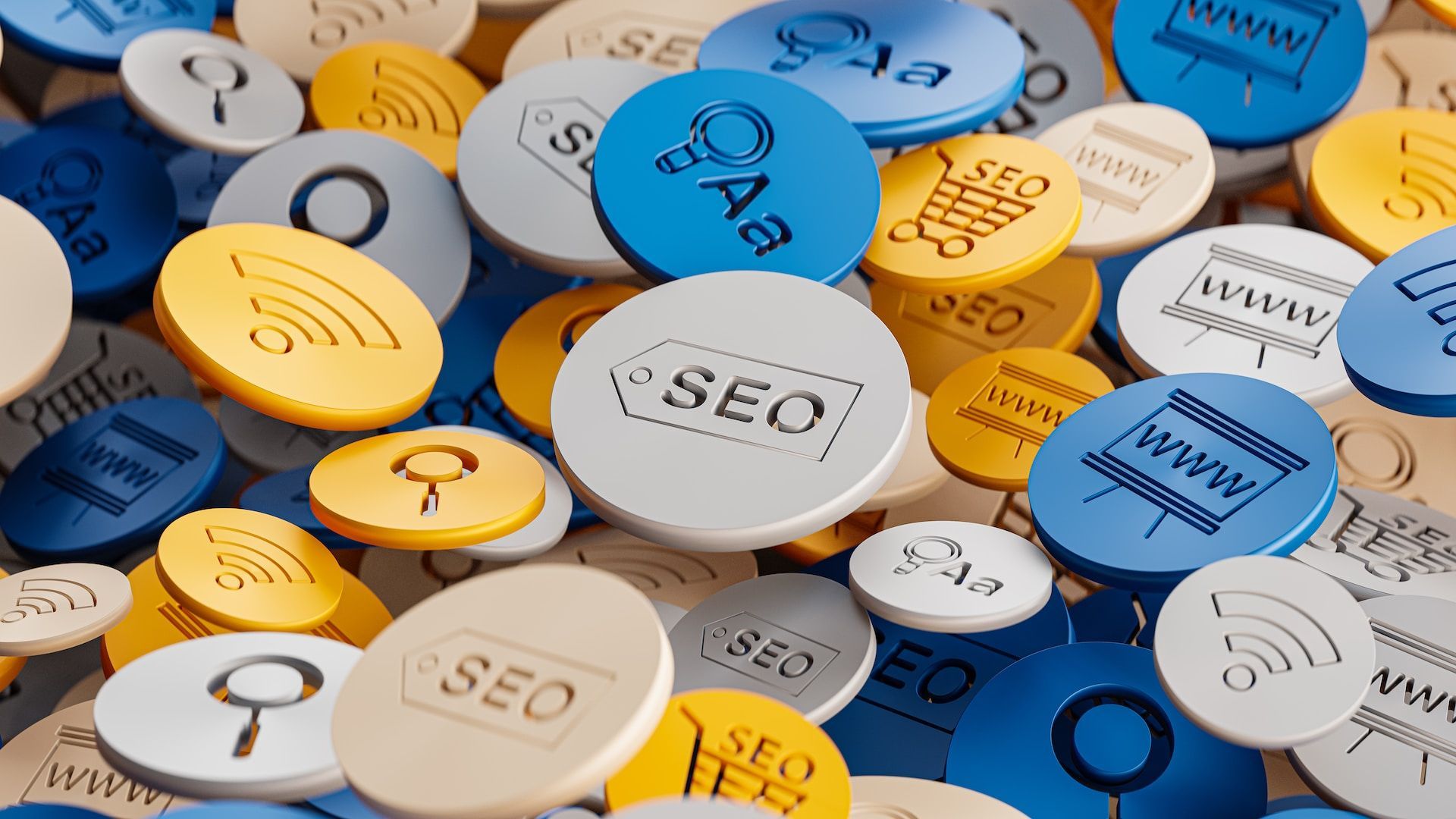 A bunch of circles with the word seo on them