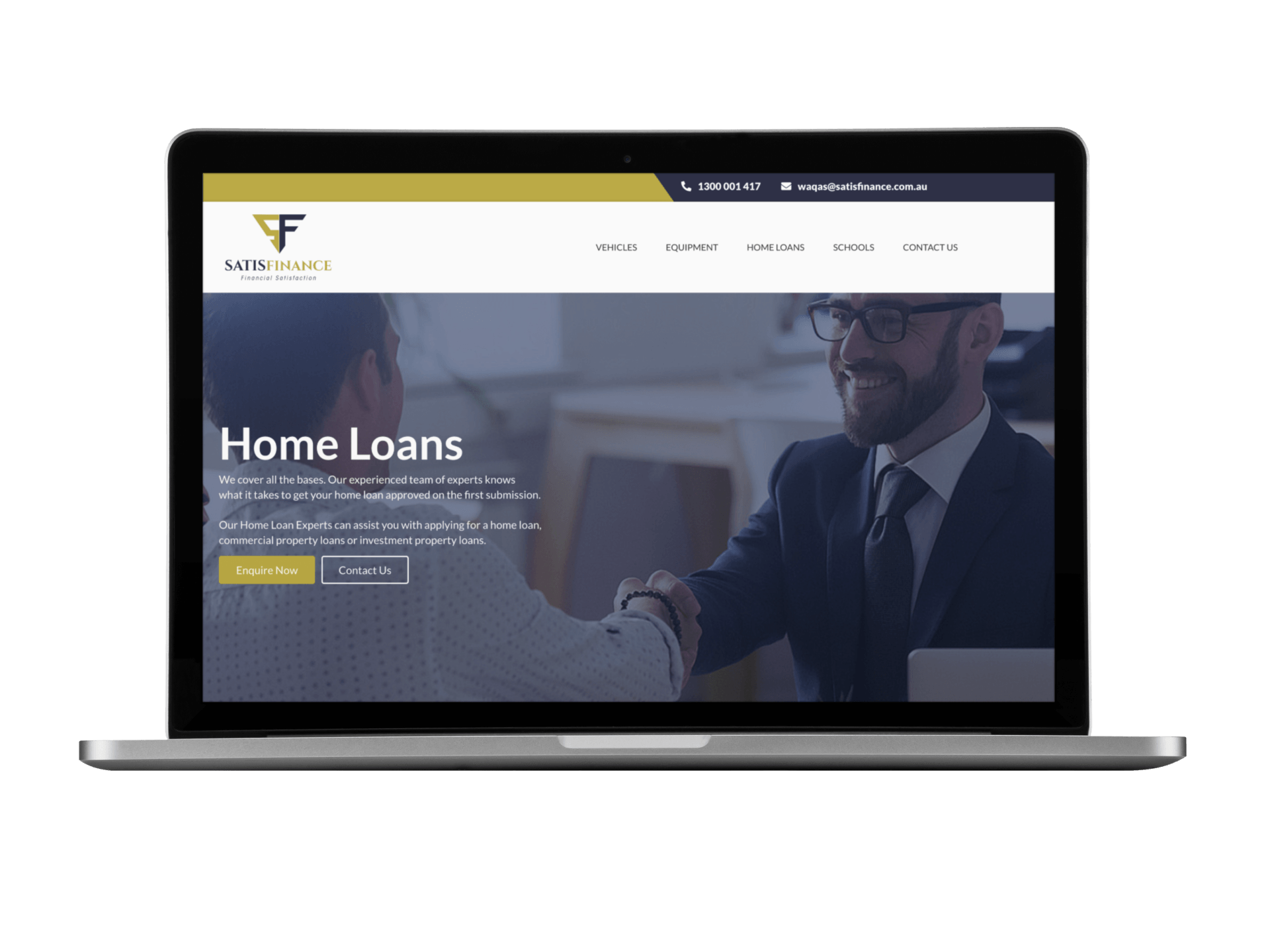 A laptop is open to a website for home loans