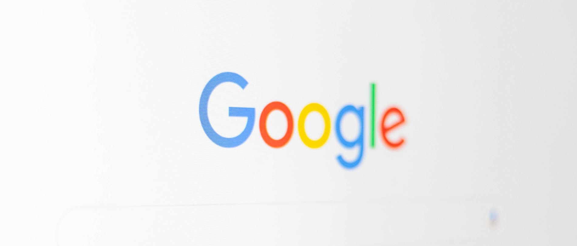 A google logo is displayed on a white background