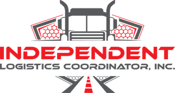 Logo: Red and gray semi-truck outline with the words "INDEPENDENT Logistics Coordinator, Inc." below it.