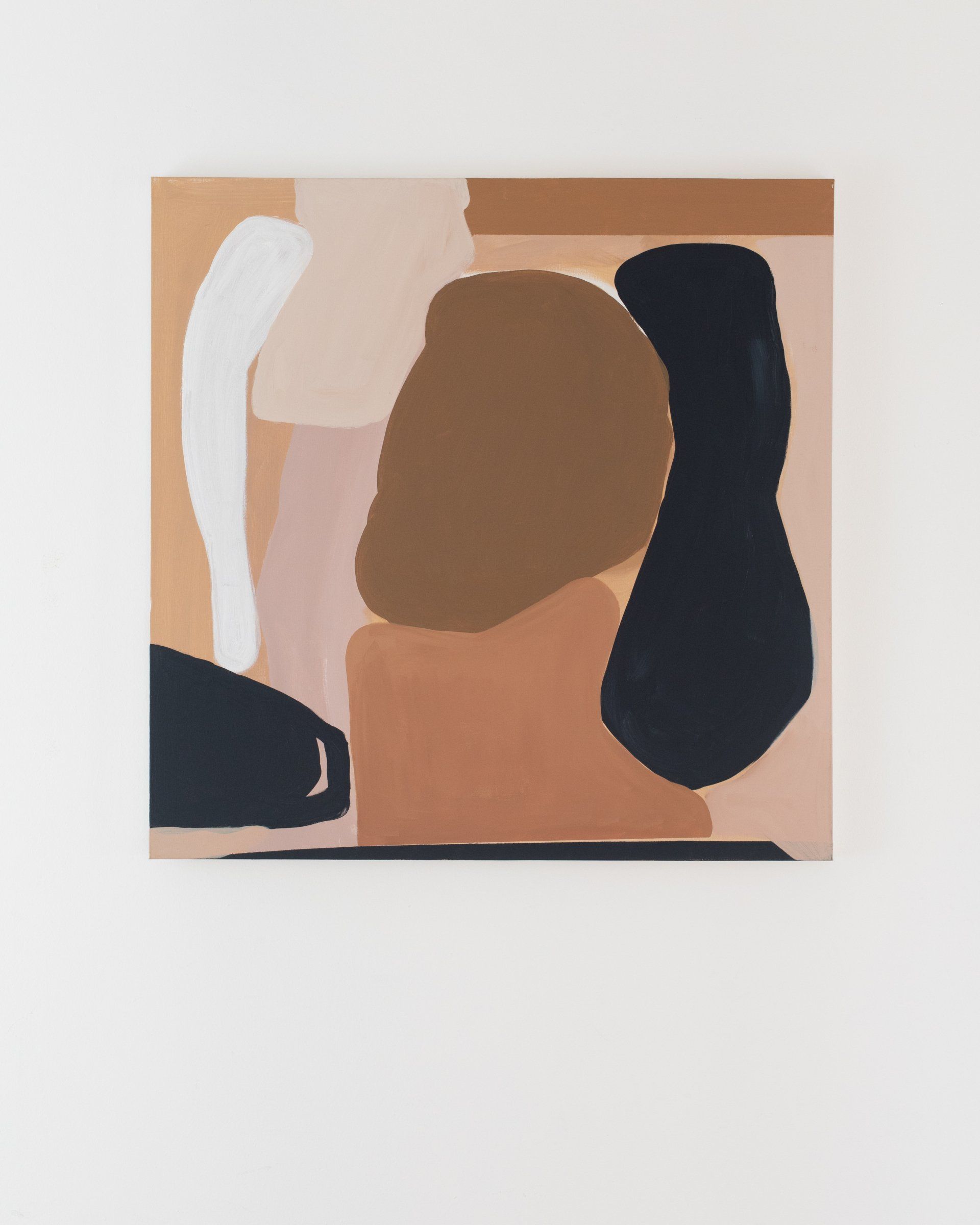 A painting is hanging on a white wall