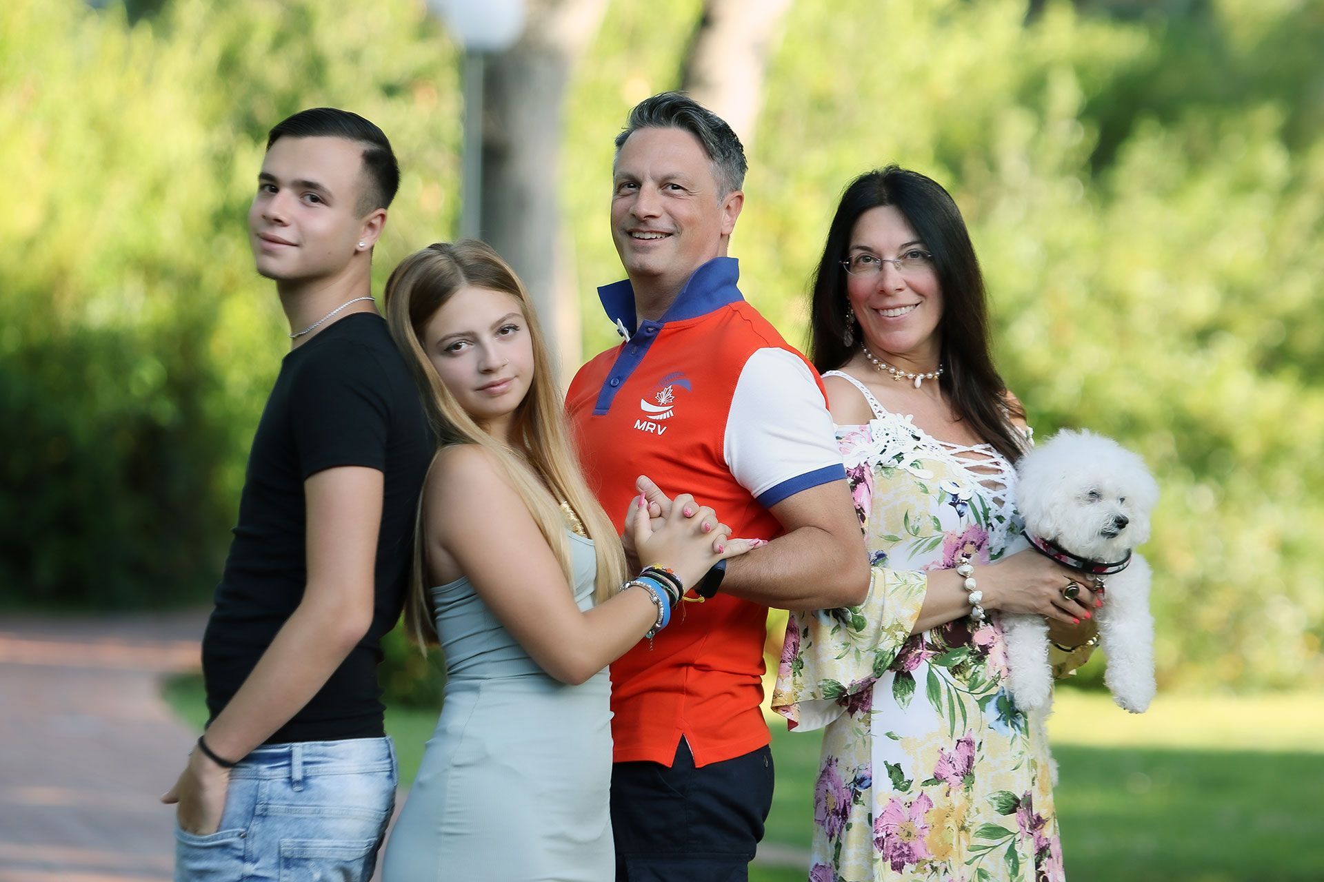 Foto di famiglia in primavera