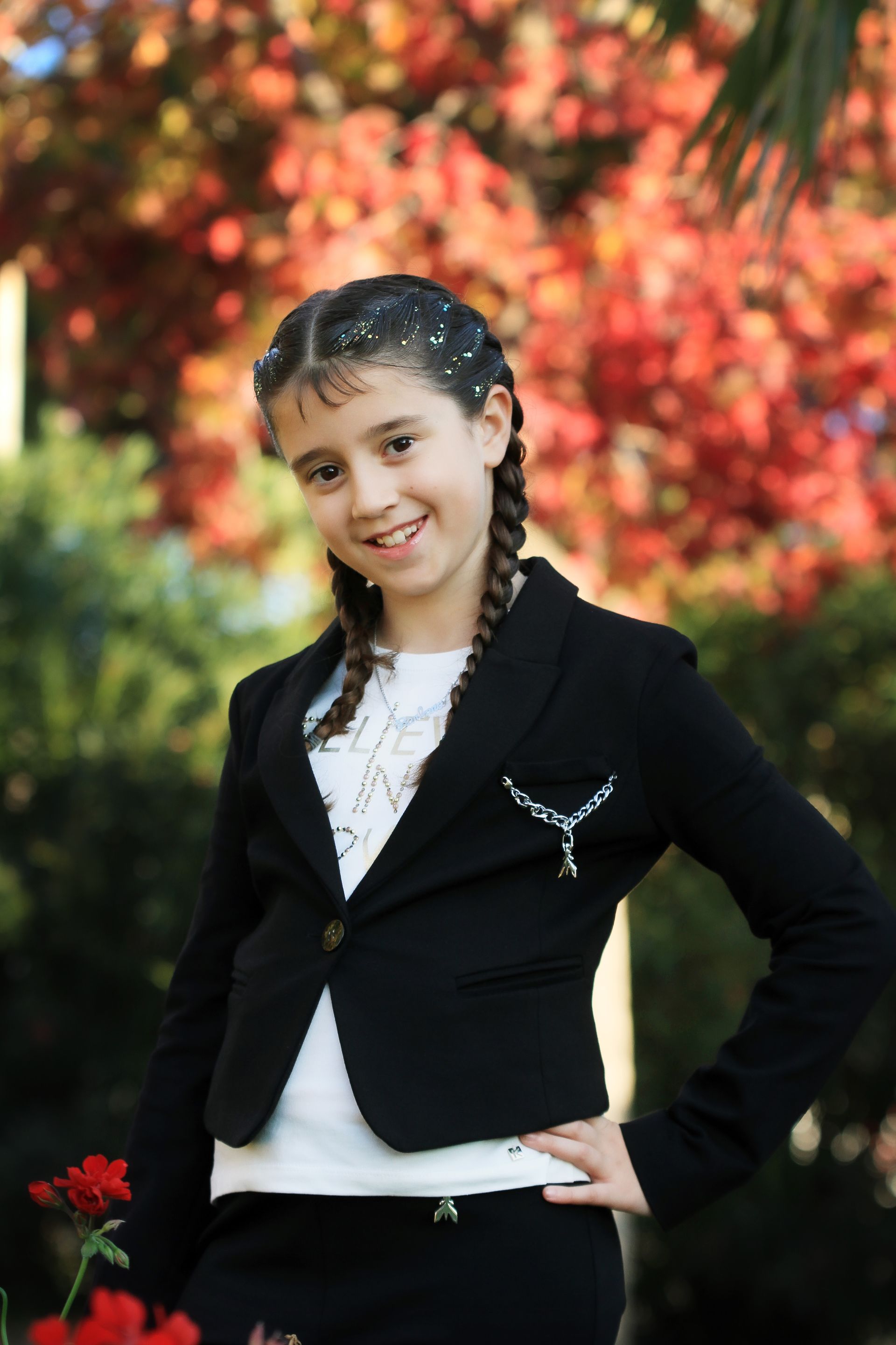 Foto di famiglia in primavera