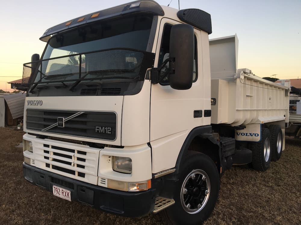 White Volvo Tipper Truck — Riley Earthmoving in Deeragun, QLD