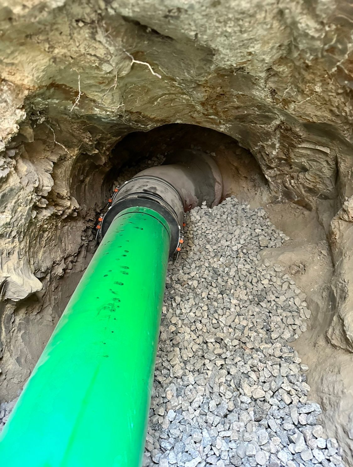 SDR35 Sewer Pipe and Sewer Saddle Connection to City Main