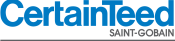 a blue and white logo for certainteed saint gobain