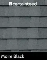 A close up of a black roof tile.