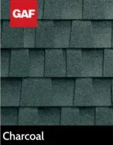 A picture of a charcoal roof shingle.