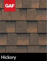 A picture of a roof made of hickory shingles.