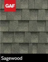 A picture of a sagewood roof shingle.