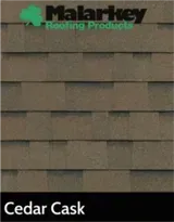A close up of a cedar cask roofing product