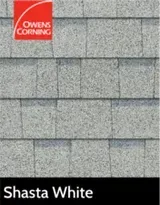 A brochure for owens corning shasta white shingles