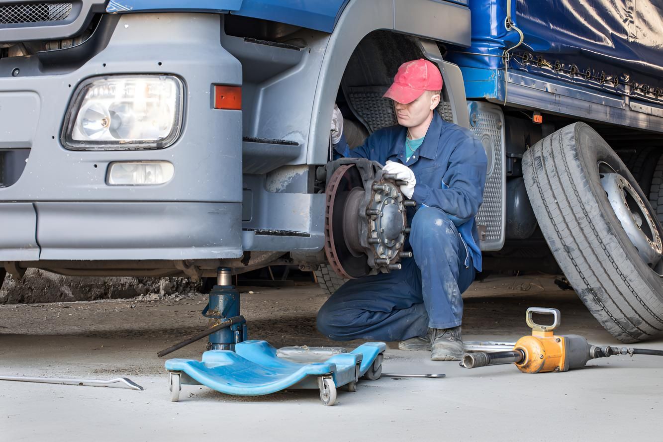 A man is working on a truck in a garage — Brake & Clutch Automotive Services In Ciccone, NT