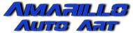 Blue text logo for "Amarillo Auto Art."