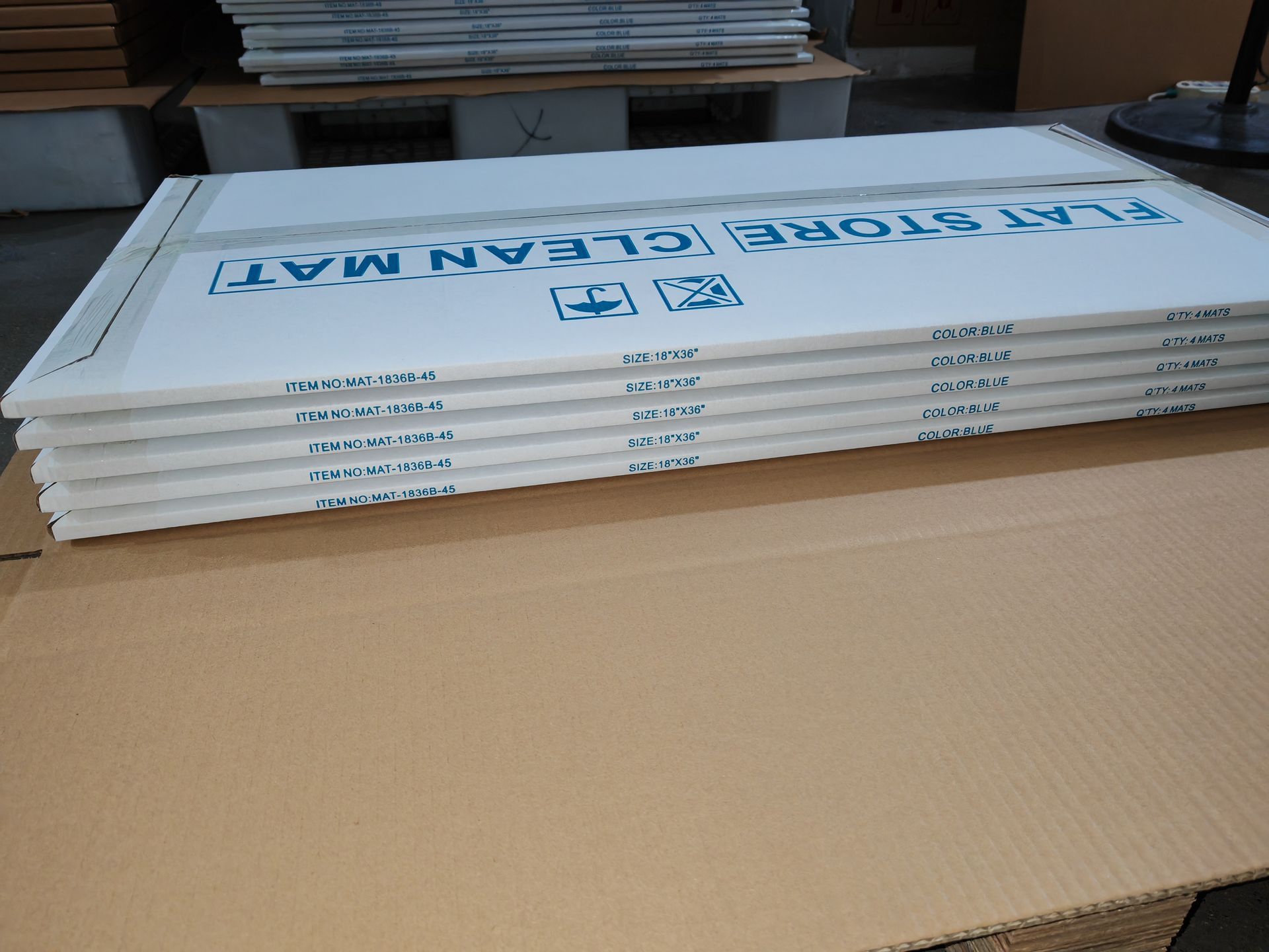 Free Shipping! 120 sheets Tacky mat 18x36 Med Tack Blue, 45microns/sheet, 30SHEETS/MAT, 4 MATS/BOX