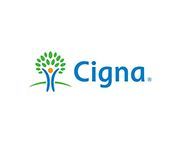 The cigna logo has a tree and a person in it.