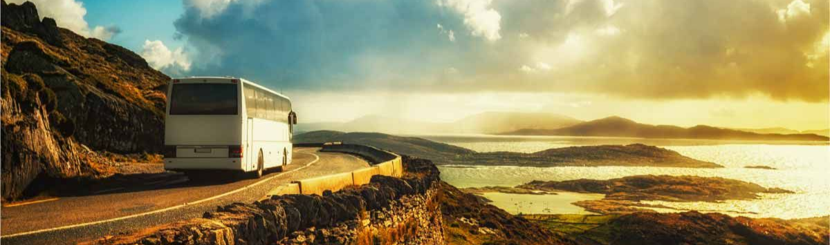 Uma casa no meio de uma floresta com montanhas ao fundo.