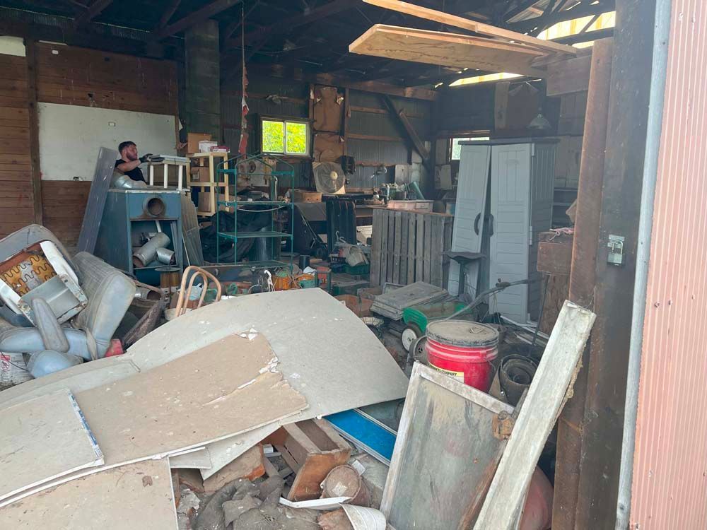 A messy room with a lot of junk in it.